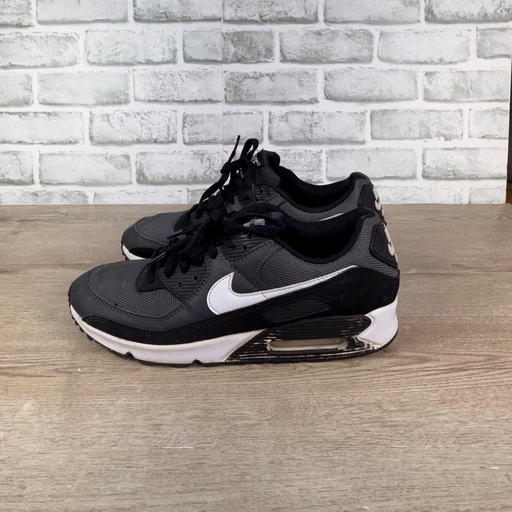 Nike Air Max 90 Sneakers Mesh Leather Black White Mens 10